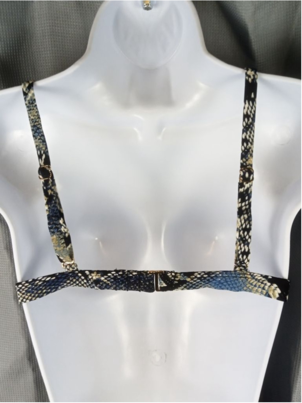 Women's Shade & Shore Bikini M Blue Black Snake Print Swimsuit - Picture 8 of 8